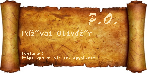 Pávai Olivér névjegykártya